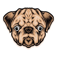 cute puppy head vector illustration