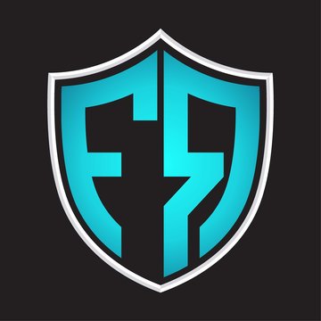 recommend clip art: FR Logo monogram with shield shape isolated blue colors on outline design template