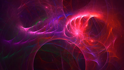 3D rendering abstract red fractal light background