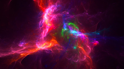 3D rendering abstract red fractal light background