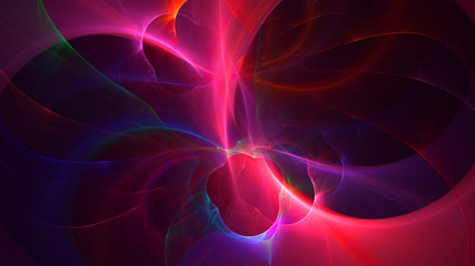 3D rendering abstract red fractal light background