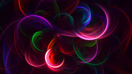 3D rendering abstract red fractal light background