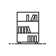 Bookshelf icon. Education and training logo. Reading and development. Vector illustration
