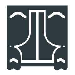 curtain black icon on white background