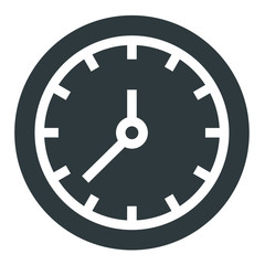 Time clock black icon on white background