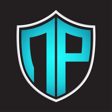 recommend clip art: NP Logo monogram with shield shape isolated blue colors on outline design template