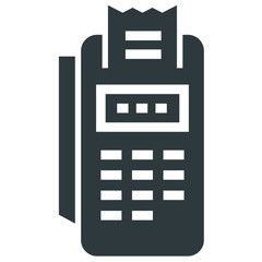 payment terminal black icon on white background