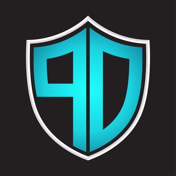 recommend clip art: PD Logo monogram with shield shape isolated blue colors on outline design template