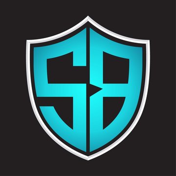 recommend clip art: SB Logo monogram with shield shape isolated blue colors on outline design template