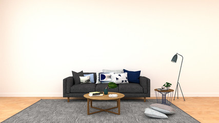living room modern interior.3d  rendering.minimal room design concept.wood floor decoration.