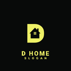 D HOUSE initial gold logo icon design	