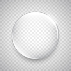 Water drop on transparent background. Glass sphere. Bubble. Vector illustration.