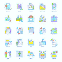 Law and Military Enforcement Flat Icons Pack 