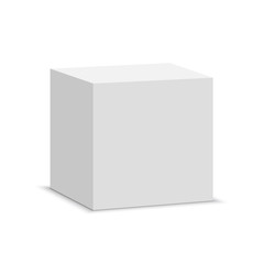 White cube. Square box. Vector illustration.