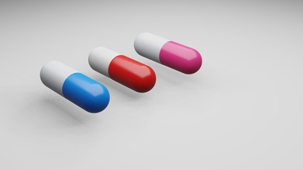 Obraz na płótnie Canvas Capsule pill medicine for healthcare.Colorful capsules set.