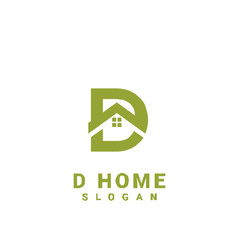 D HOUSE initial gold logo icon design	