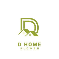 D HOUSE initial gold logo icon design	