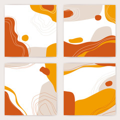 Modern collage style abstract design in warm colors