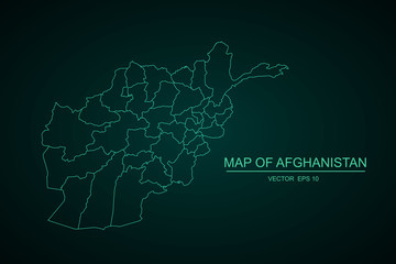 High detailed blue vector map - Afghanistan - Vector - Vector