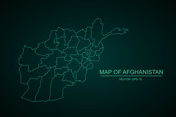 High detailed blue vector map - Afghanistan - Vector - Vector