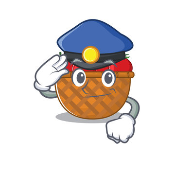 A picture of tomato basket performed as a Police officer