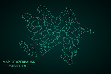 azerbaijan map - blue pastel graphic background . Vector illustration eps 10 - Vector