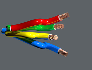 Multi Colored Electrical wires and cables