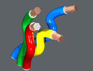 Multi Colored Electrical wires and cables