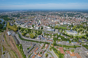 Aerial view of central Pau and the Boulevard des Pyrénées from the south-east