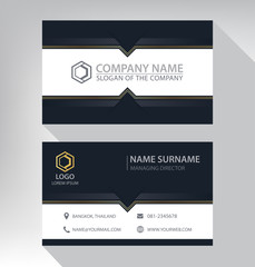 Business card in modern luxury style black gold white