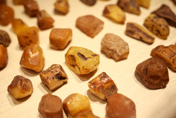 Ornaments from a decorative stone on a counter