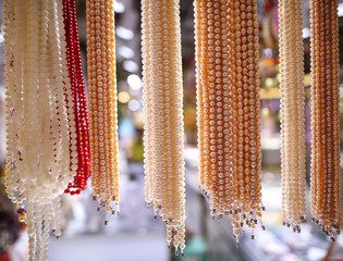 Pearl beads on a counter