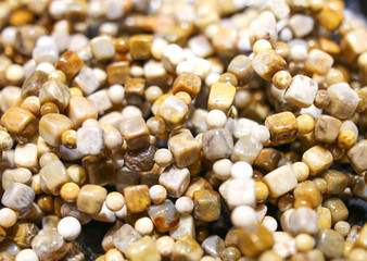 Ornaments from a decorative stone on a counter