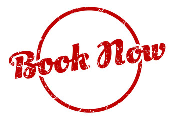 book now sign. book now round vintage grunge stamp. book now