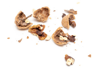 Walnuts isolated on a white background