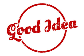 good idea sign. good idea round vintage grunge stamp. good idea