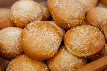 sesame seeds on a shelf or display case
