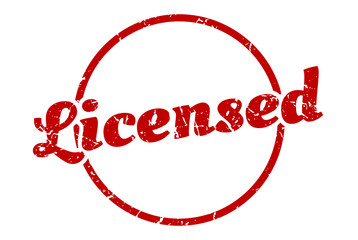 licensed sign. licensed round vintage grunge stamp. licensed