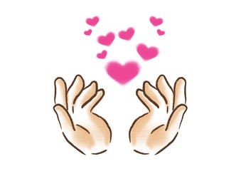 気持ち　ハート　受け取る　両手　手のひら　