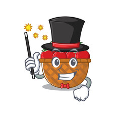 Charming tomato basket cartoon design performance as a Magician style