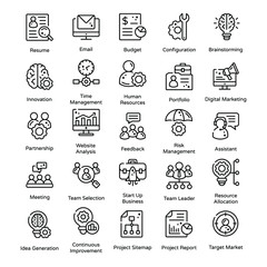 Project Management Line Vectors Pack 