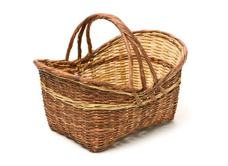 empty basket on white background 