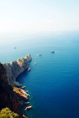 landscape from the hill in Alanya, Turkey to the beautiful beaches of Cleopatra