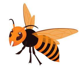 オオスズメバチのイラスト_1匹_横