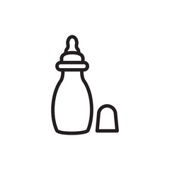Baby milk bottles icon vector design template