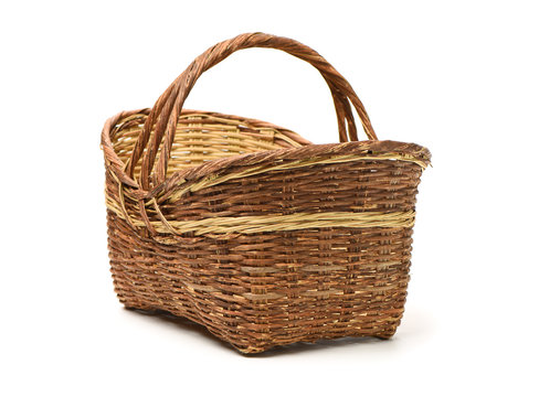 empty basket on white background 