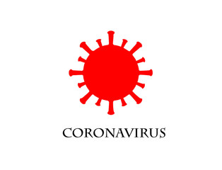 Coronavirus red icon on a white background