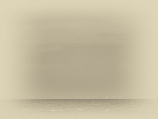  calm minimalist landscape with sky and sea on a warm summer day