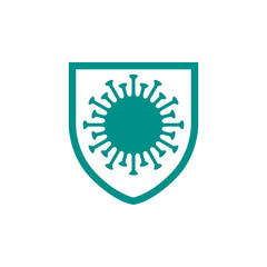 shield virus corona logo vector design