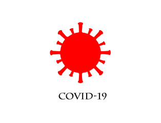 Covid-19 red icon on a white background